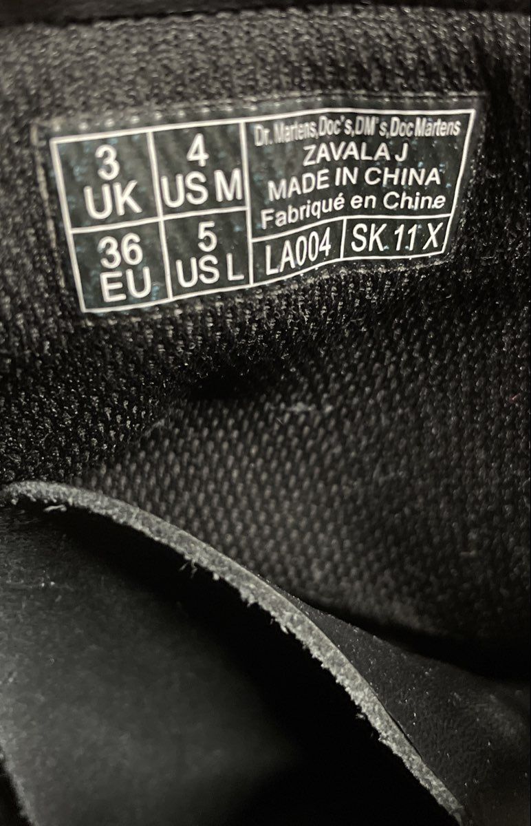 Dr. Martens Zavala J Black Leather Combat Boots Size US M 4 / L 5