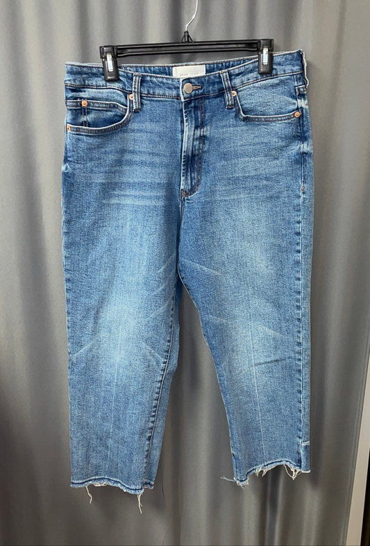 Dear John Women's Blue Denim Capri Cropped Jeans Raw Hem Stretch Sz 31
