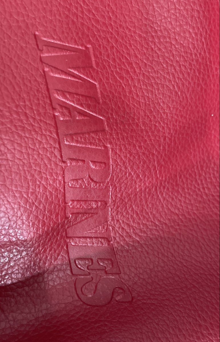 Marines Red Pebbled Leather Large Tote Bag Shoulder Purse
