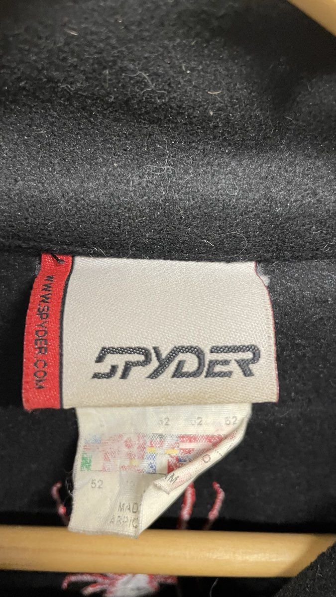 Spyder Men's Black Softshell Full Zip Jacket Embroidered Logo Fleece Lined Sz 52