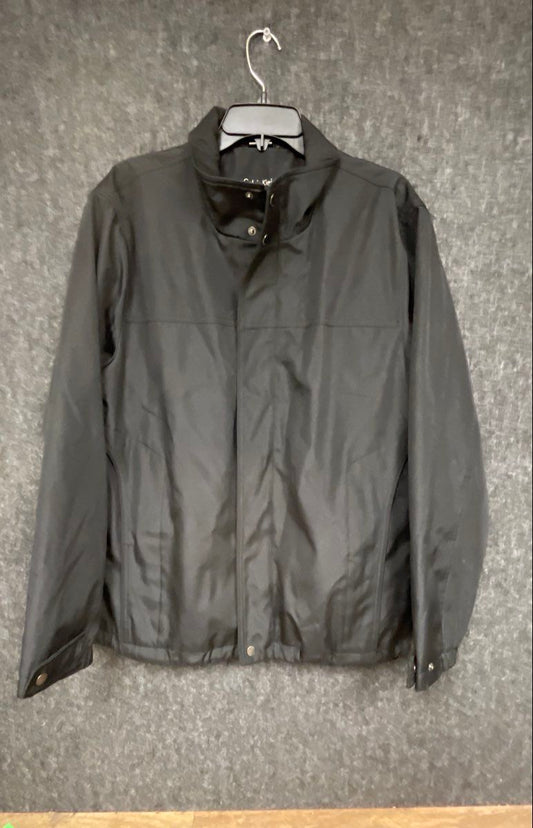 Calvin Klein Men's Black Water Resistant Windbreaker Full Zip Jacket Sz M