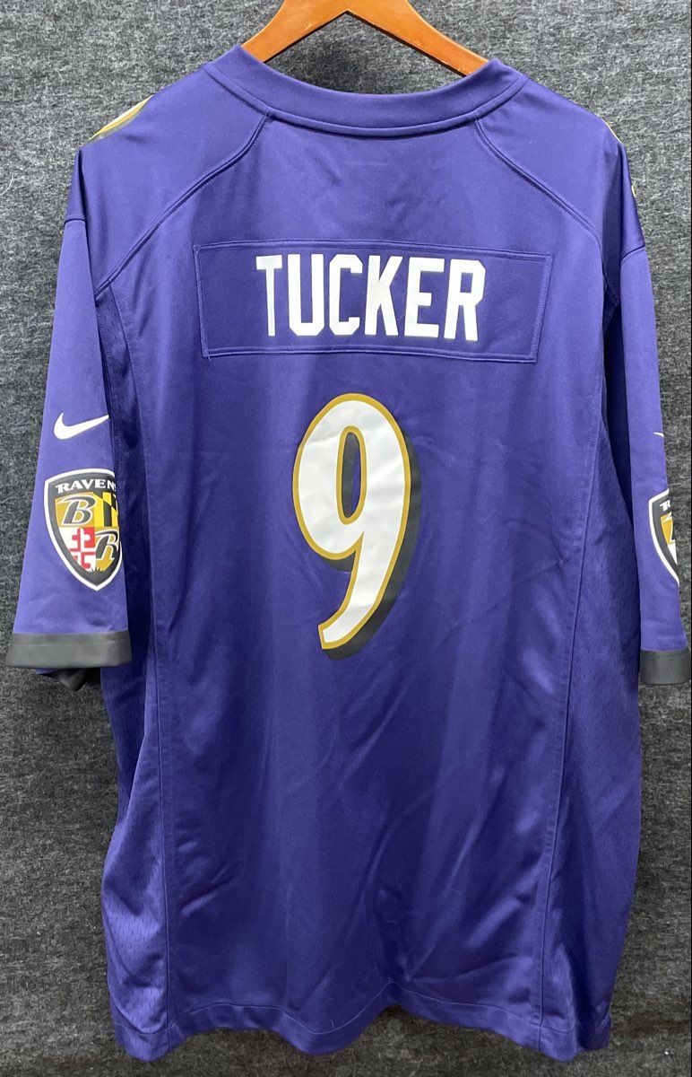 Nike Men's NFL Baltimore Ravens Justin Tucker #9 On Field Jersey Purple Sz XXL