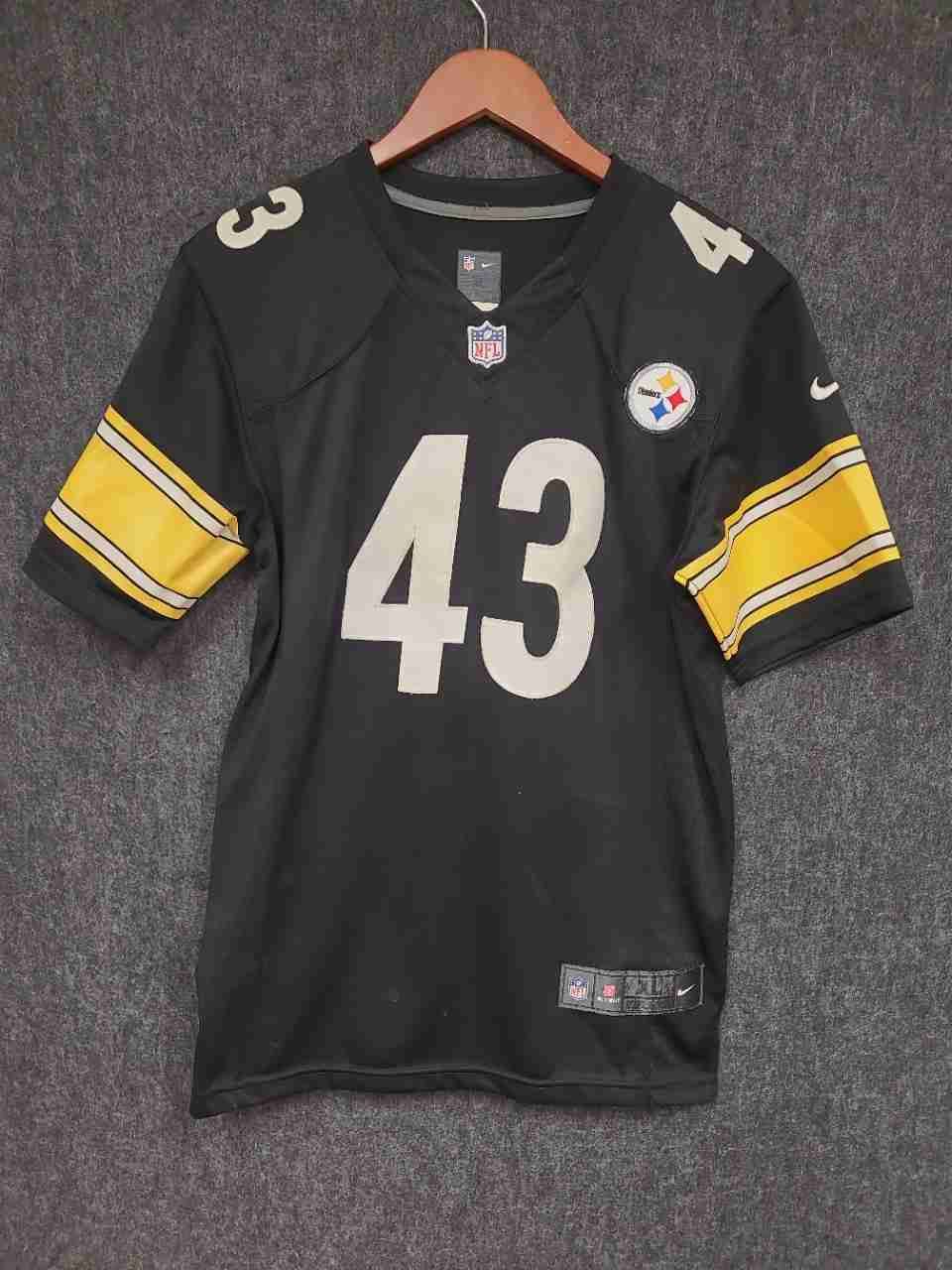 Nike Youth XL Pittsburgh Steelers Troy Polamalu #43 NFL Football Jersey Black