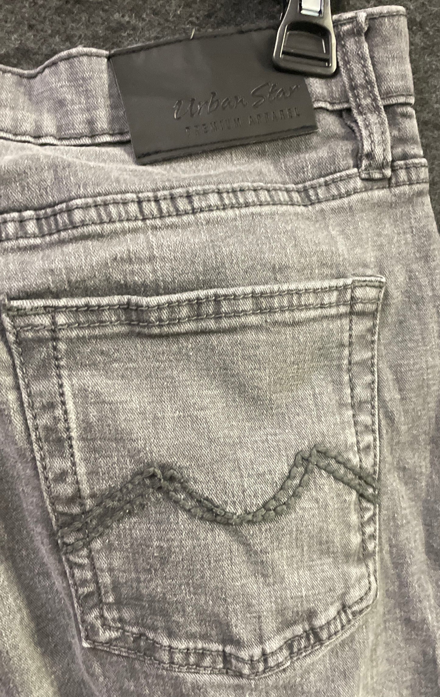 Urban Star Men's Grey Relaxed Fit Stretch Cotton Jeans Pants Sz 34x32