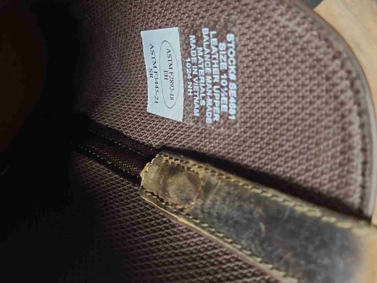 Justin Stampede Driller SE4681 Brown Leather Square Toe Work Boots Size 10.5 EE