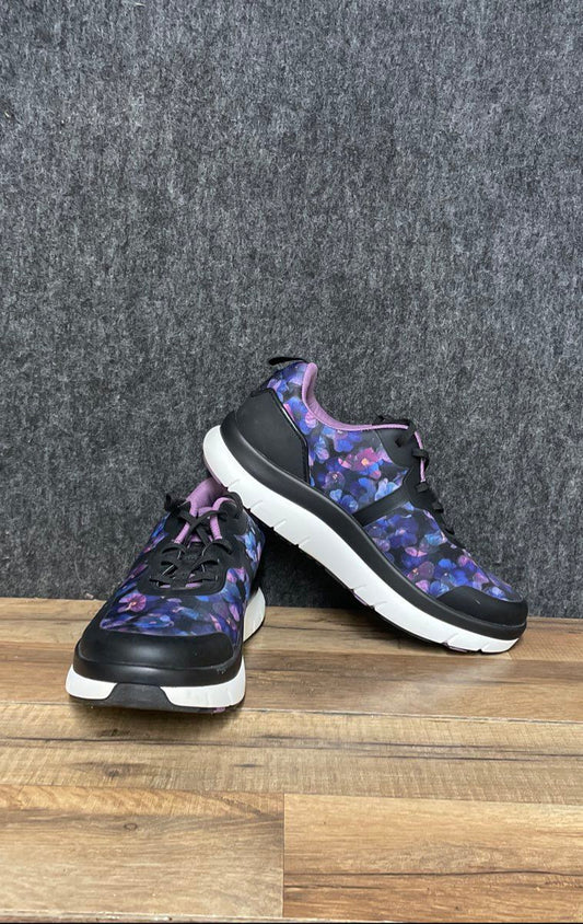 Alegria Eclips Rok 'N' Roll Pansy Power Purple Floral Sneakers Size 38.5 EU