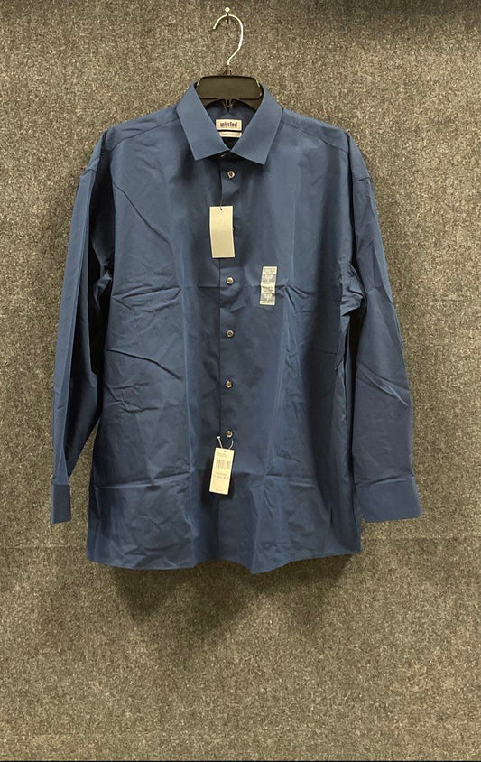 Unlisted Kenneth Cole Men's NWT Blue Dress Shirt Regular Fit 16-16.5 32/33 L