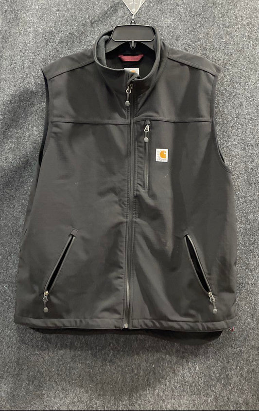 Carhartt Men's Black Crowley Softshell Full Zip Pockets Vest Size XL