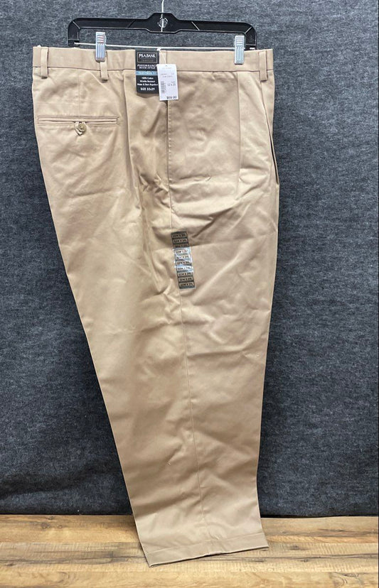 Jos A Bank Men's Traveler Beige Dress Pants Traditional Fit NWT Size 52x29