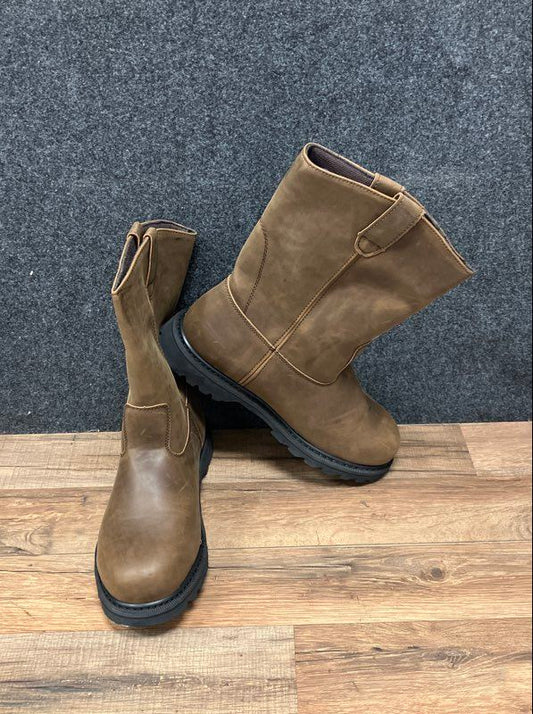 Outbound Brown Steel Toe Wellington Pull On Work Boots Men's Size 10.5W