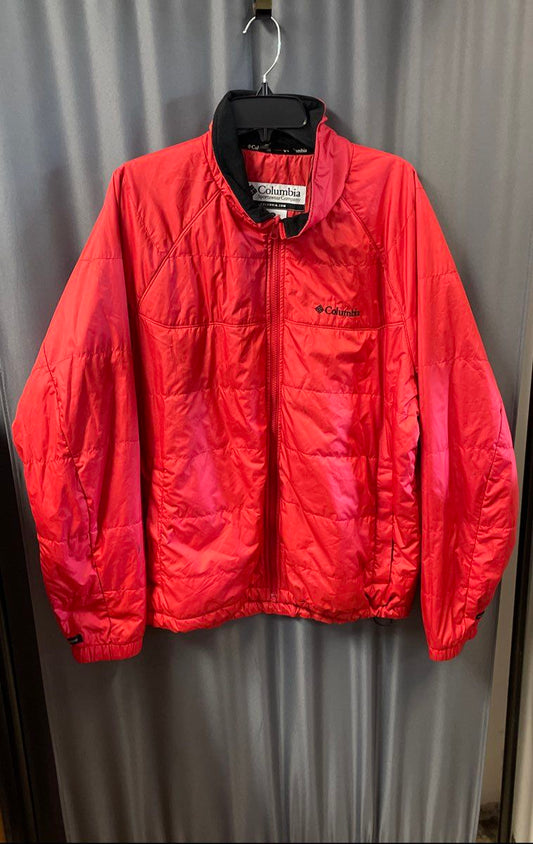Columbia Men's Red Interchange Quilted Puffer Jacket Full Zip Insulated Sz XL