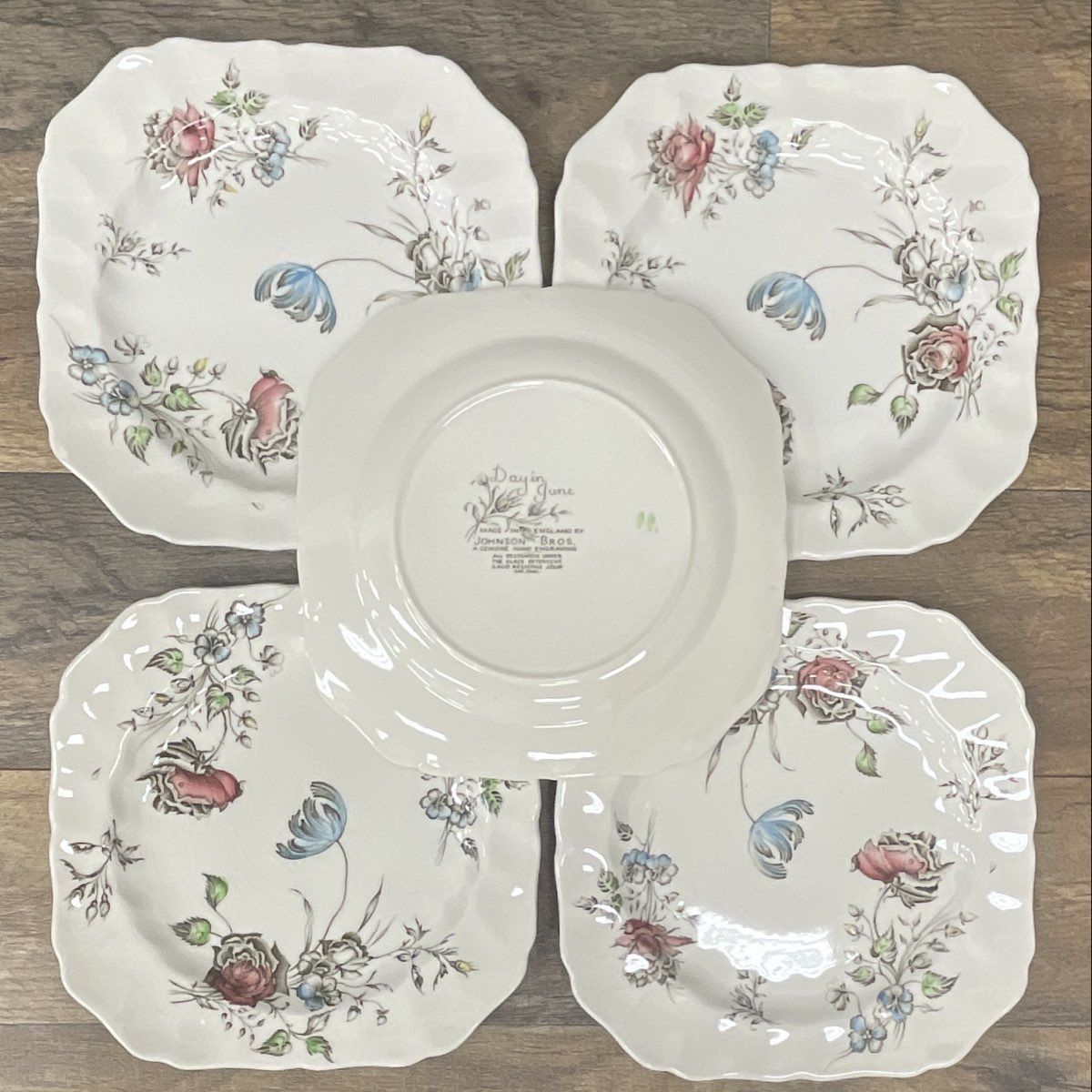 (5) Johnson Brothers "Day in June" Plates