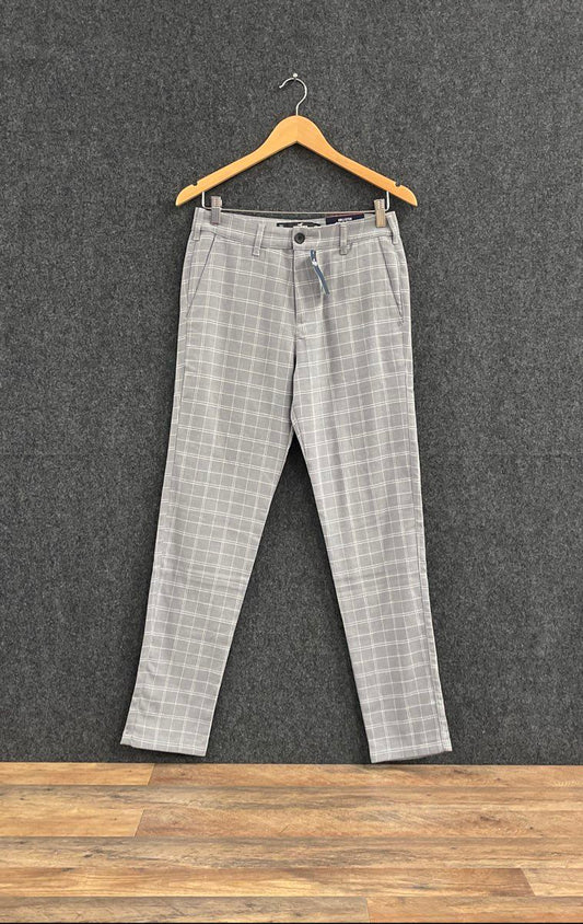 Hollister Men's Gray Epic Flex Skinny Chinos Windowpane Plaid Pants NWT Sz 29x32