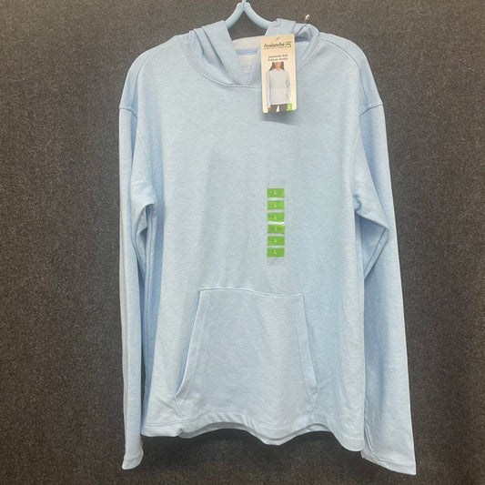 Avalanche Women's Light Blue Knit Pullover Hoodie Thumbholes NWT Size L