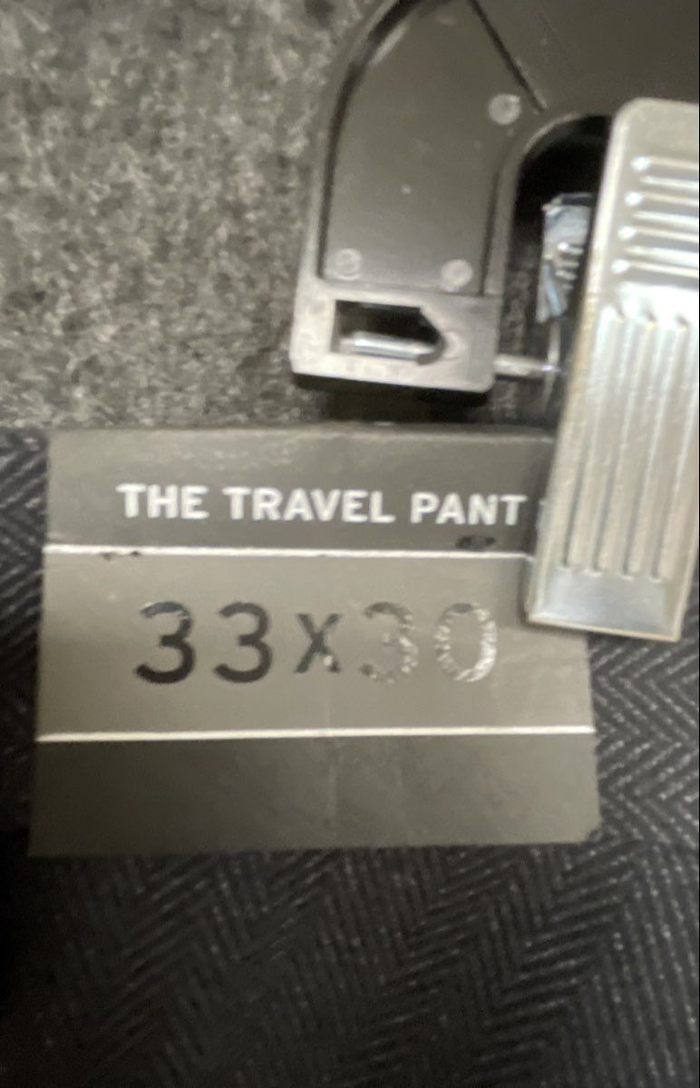 Liverpool Men's The Travel Pant Dark Gray Herringbone NWT Sz 33x30