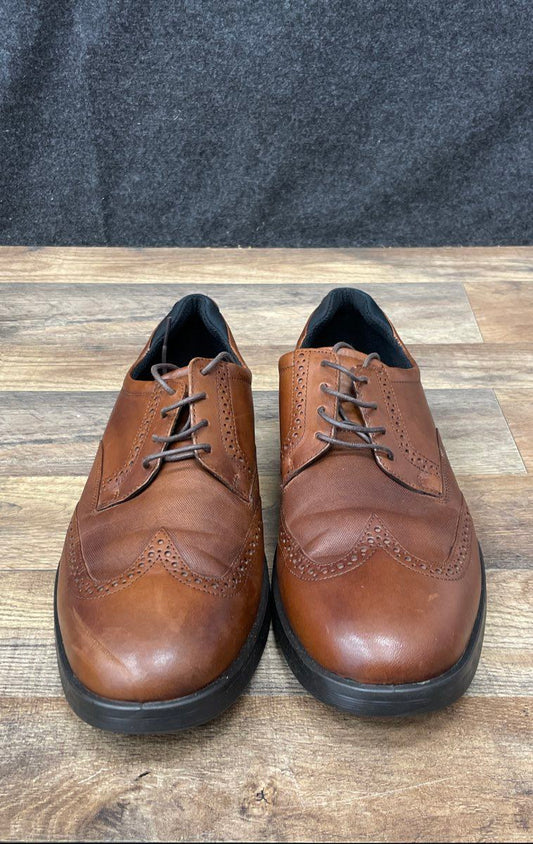 ECCO S-Lite Hybrid Brown Leather Wingtip Brogue Oxford Men's Shoes Size 45