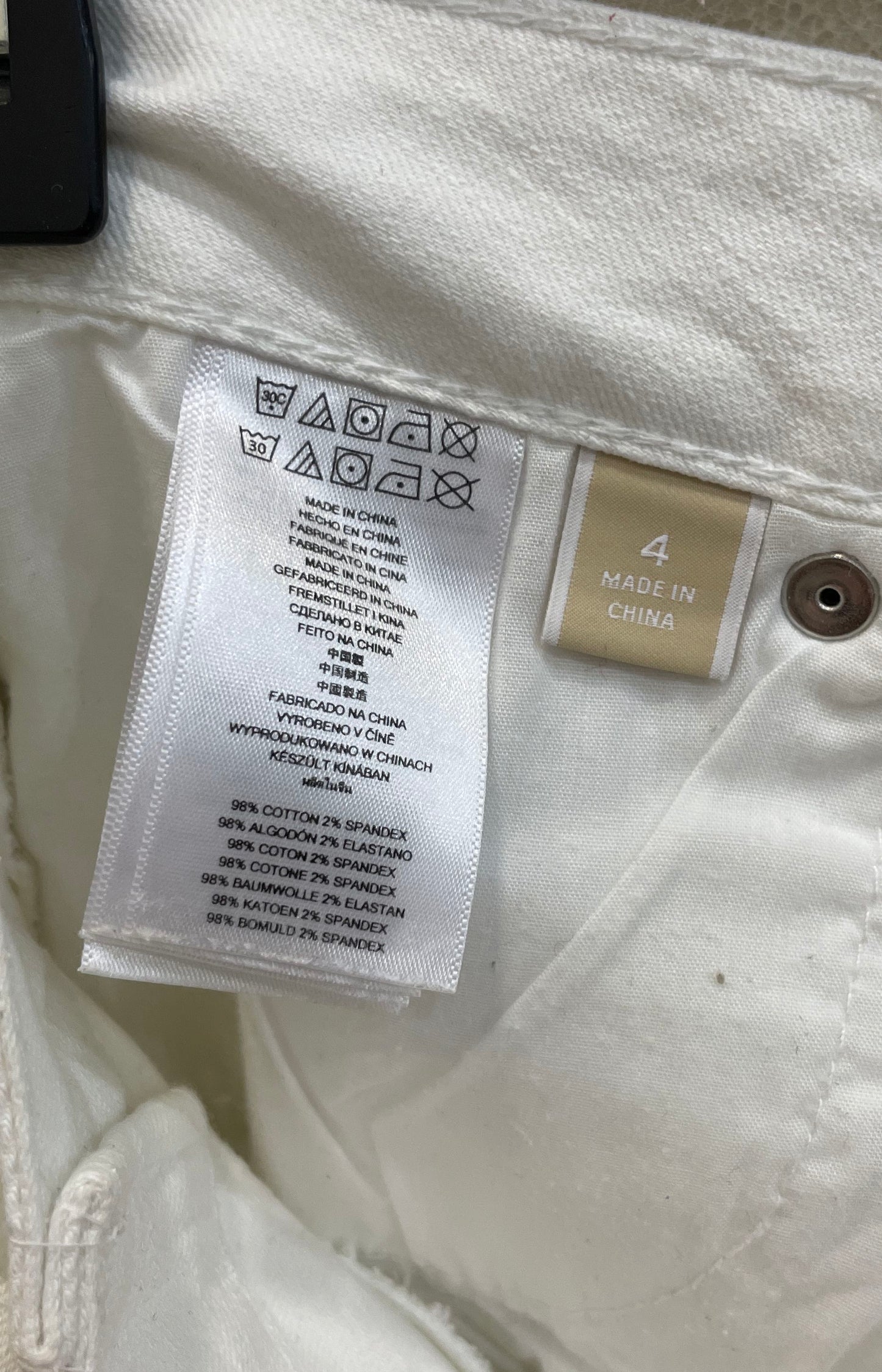 Michael Kors Women's White Denim Straight Leg Five-Pocket Stretch Pants Sz 4