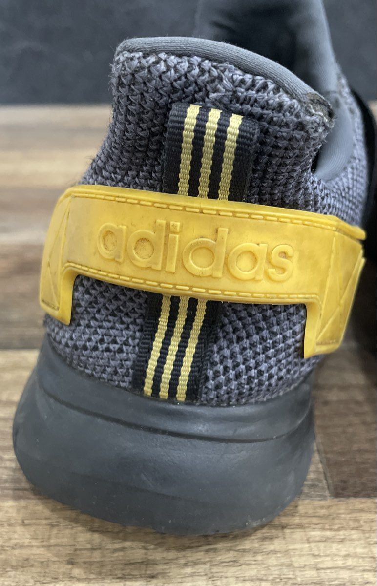 Adidas Lite Racer Adapt Cloudfoam Grey Yellow Slip-on Running Shoes Size 10.5
