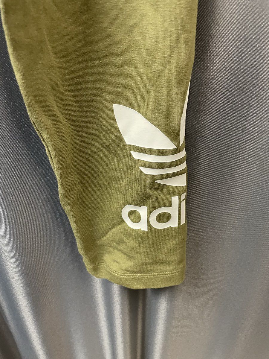 Adidas Women's Trefoil Leggings Green Olive White Logo Sz M NWT