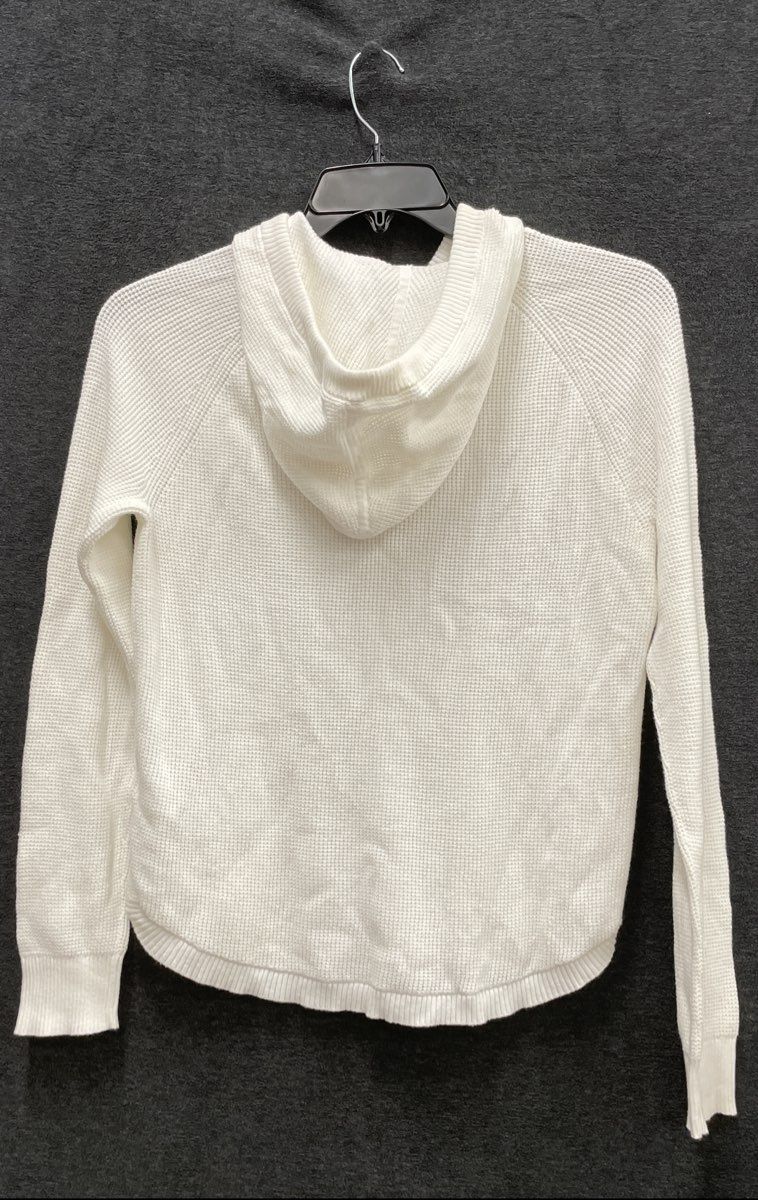 Lauren Ralph Lauren Women's White Waffle Weave Cotton Pullover Hoodie Sz M
