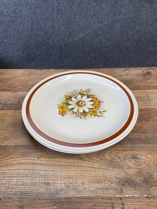 Vintage Four Season by Marc Carmen Stoneware 3 Dinner Plates 10.5" Japan