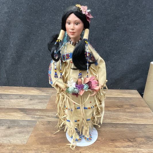 Vintage Judy Belle Morning Song Native American Porcelain Doll w/ Box