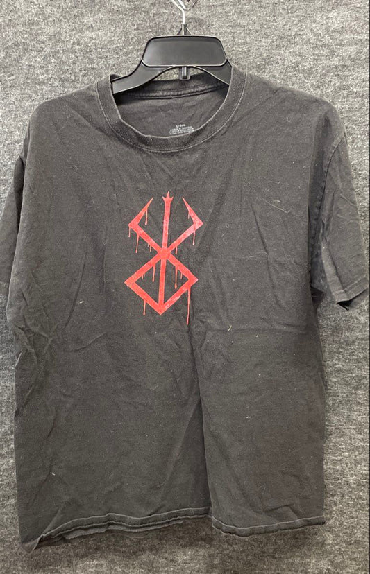 Berserk Men's T-Shirt Black Brand of Sacrifice Anime Graphic Size L