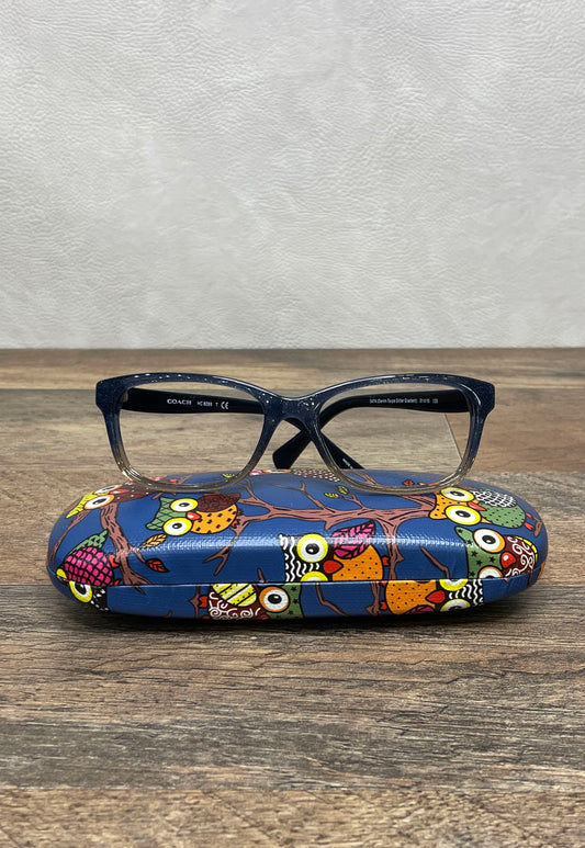 Coach HC 6089 Eyeglass Frames Denim Taupe Glitter Gradient 51-16-135 Owl Case