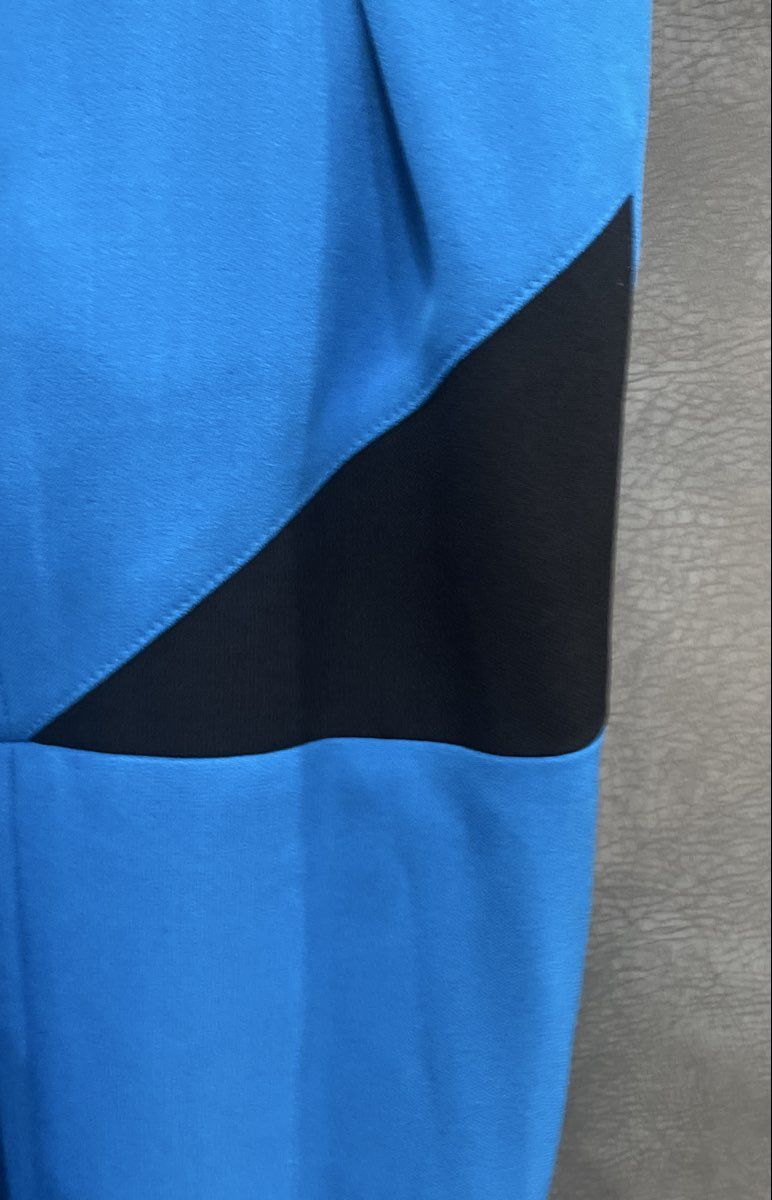 Kasper Women's Blue Black Colorblock Sleeveless Sheath Dress