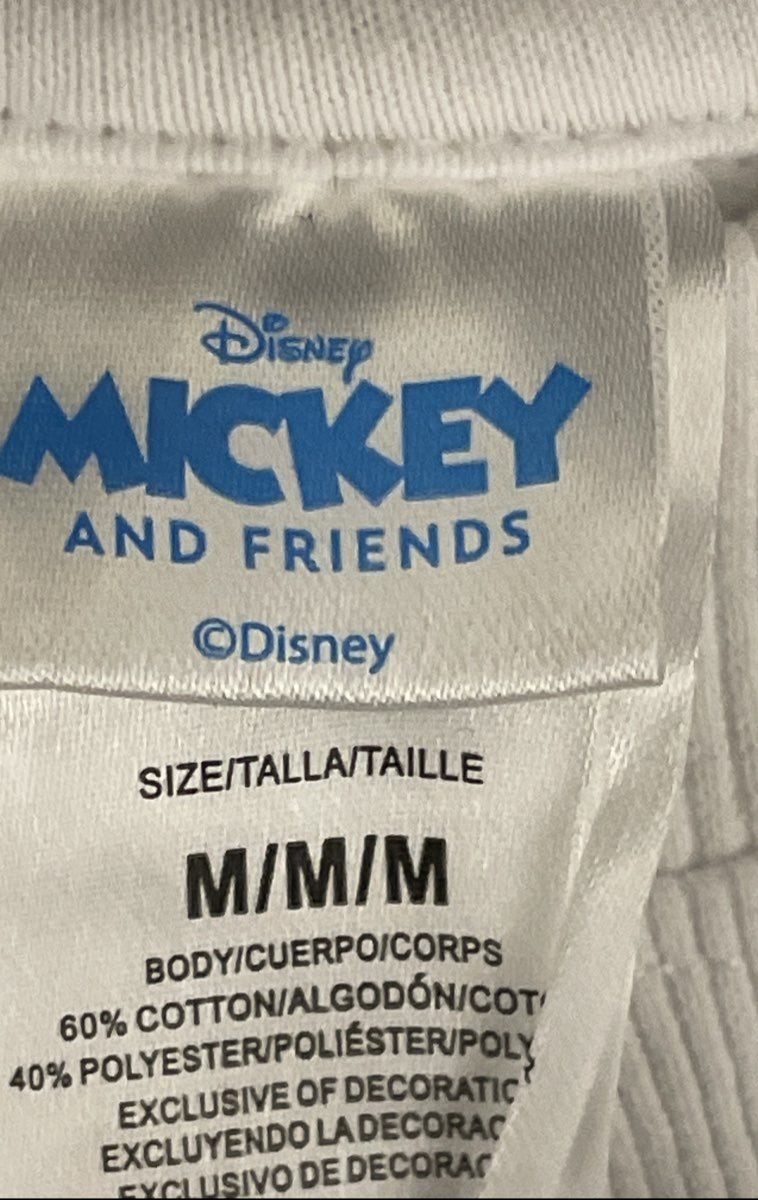Disney Mickey & Friends White Graphic Shadow Print Sweatshirt Sz M