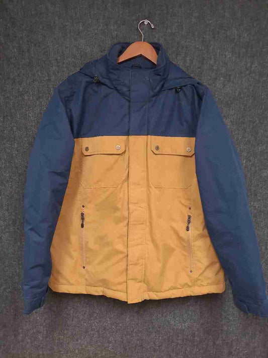 SwissTech Men's Blue Copper Penny Insulated Hooded Colorblock Jacket Size L