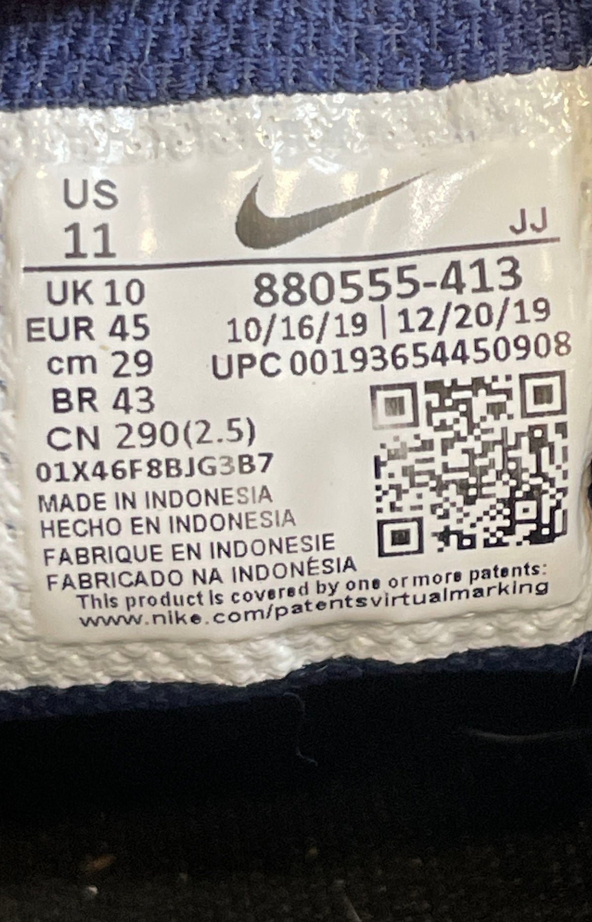 Nike Air Zoom Pegasus 34 Hyper Royal Blue Running Shoes Men's Size 11