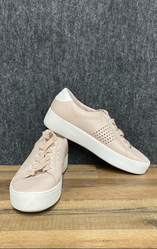 Michael Kors Poppy Soft Pink Leather Platform Sneakers Women's Size 8.5
