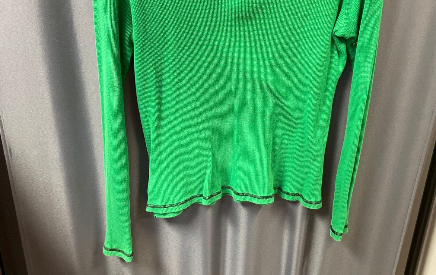 Lauren Active Ralph Lauren Women's Green Waffle Knit 1/4 Zip Top Size L