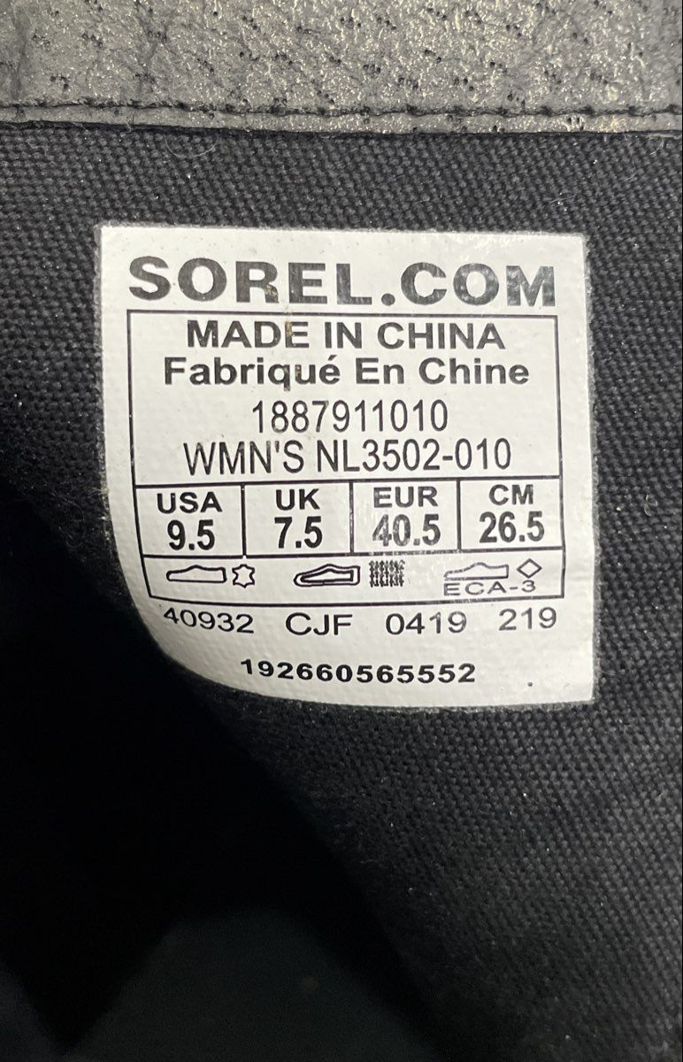 Sorel Lolla II Chelsea Black Leather Waterproof Ankle Boots Women's Size 9.5
