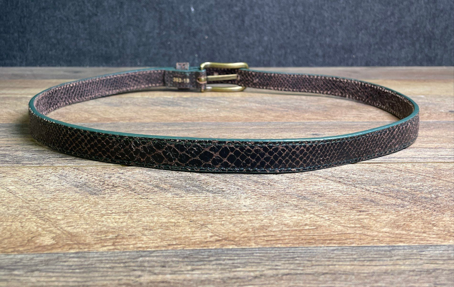 Liebeskind Berlin Women's Wine Black Snakeskin Leather Belt 85cm LKB500