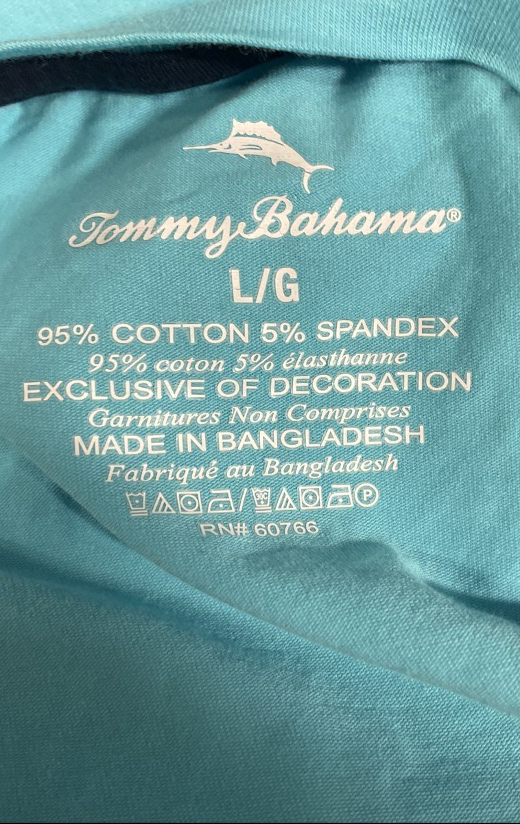 Tommy Bahama Men's Blue Short Sleeve Embroidered Marlin Logo T-Shirt Sz L