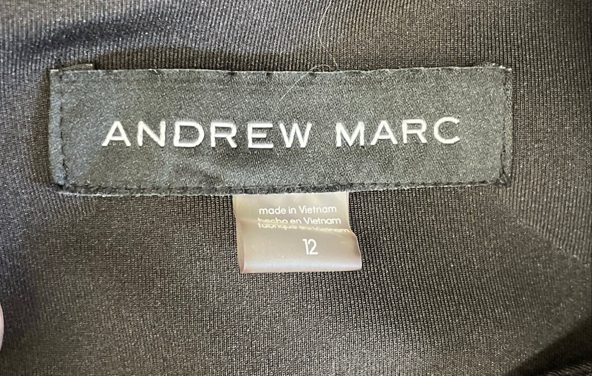 Andrew Marc Women's Black Beaded Sleeveless Round Neck Sheath Dress NWT Sz 12