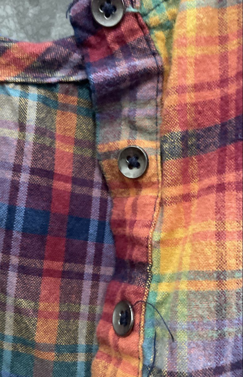 Ruffle Butts Girls Rainbow Plaid Ruffle Tunic Shirt Long Sleeve Cotton Sz 3T