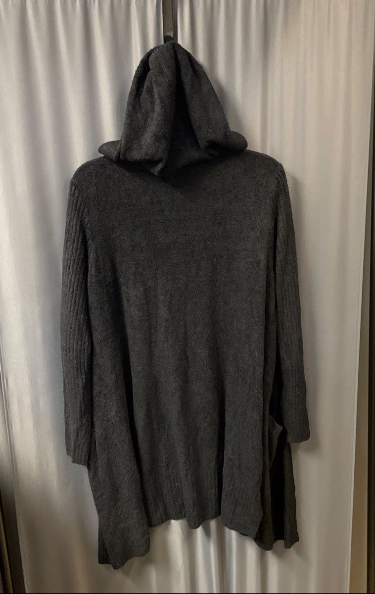 Barefoot Dreams Women's CozyChic Lite Relaxed Hooded Cardigan Black Size L