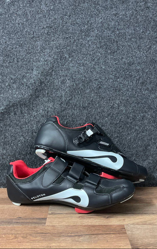 Peloton Cycling Shoes Black Red Look Delta Cleats Men's Size 47 EUR / 13 US