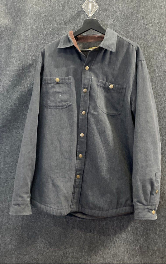 Anchorage Men's Gray Fleece Lined Snap Front Rugged Outdoor Jacket Size L