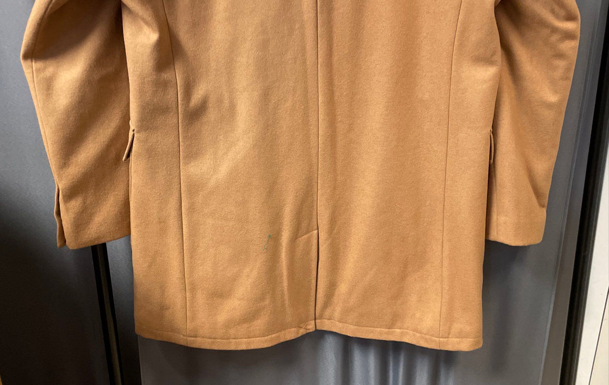 JackThreads Men's Tan Wool Blend Double Breasted Overcoat Quilted Lining Sz XXL