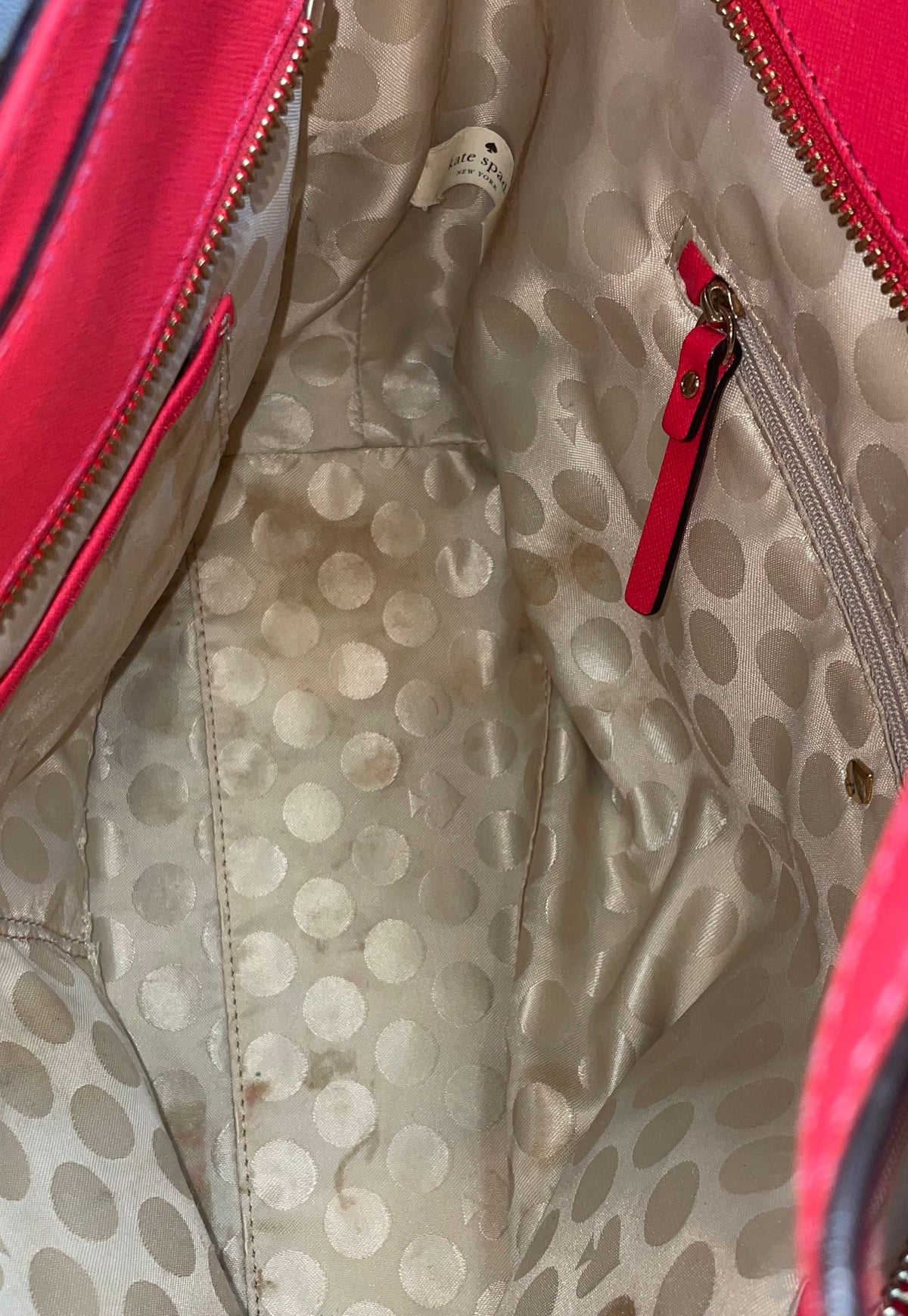Kate Spade Red Saffiano Leather Satchel Crossbody Bag Gold Hardware
