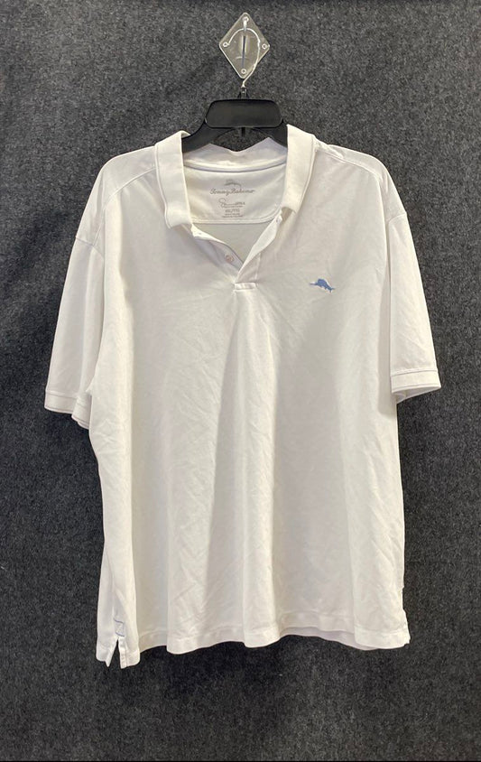 Tommy Bahama Men's White Short Sleeve Polo Shirt Supima Cotton Blend Size XXL