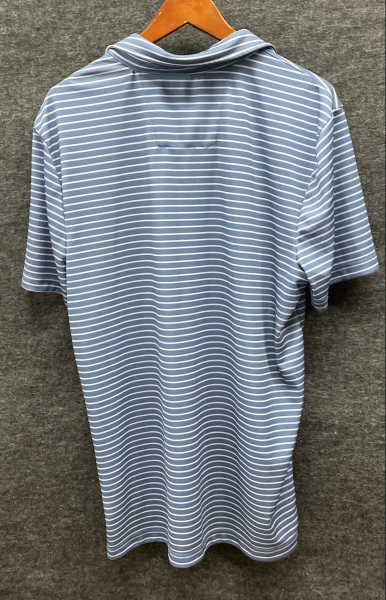Nautica Men's Blue White Striped Performance Polo Shirt Sz XL