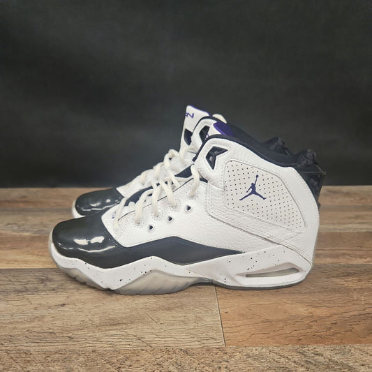 Air Jordan B'Loyal GS White Black Court Purple Basketball Shoes Size 5.5Y