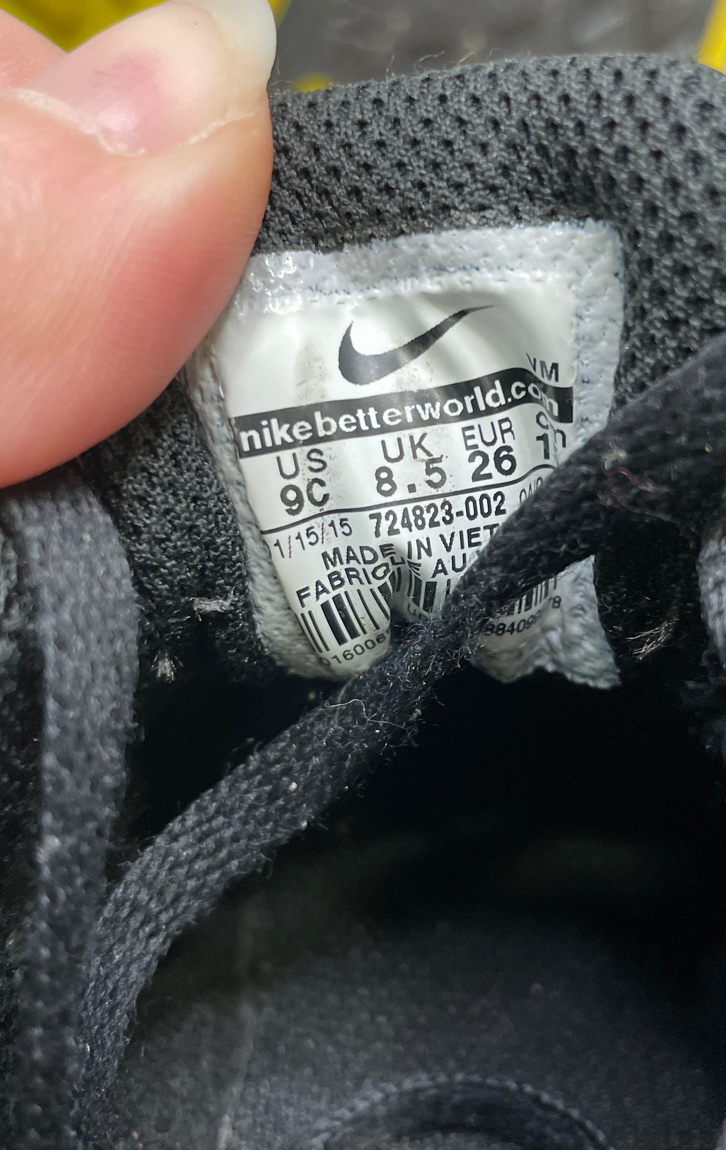 Nike Air Max 90 Black Volt Anthracite Toddler Sneakers Size 9C