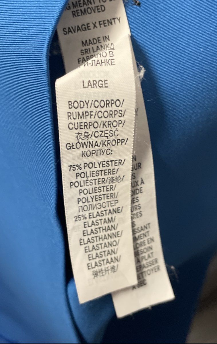 Savage x Fenty Women's Blue Workout Set Strappy Bra XL Leggings L