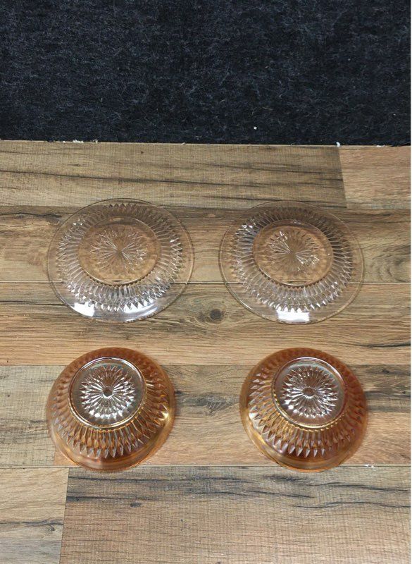 Vintage Carnival Glass Star of David 5 Pc Lot Marigold Plate Bowls Plates